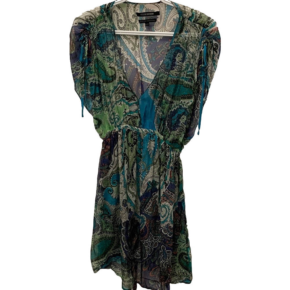 Nicole Benisti Sheer Print Dress/Coverup Size XS